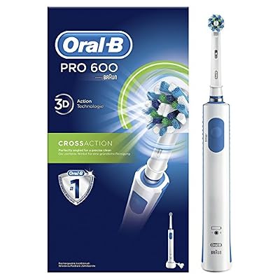 Oral-B Pro 600 Cross Action - Brosse à Dents Électrique Rechargeable - Edition Blanche