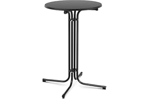Royal Catering Folding Bar Table High Top Round Table Tall Standing Bistro Event Ø 70 cm Black RC-BIS70FB (Tabletop Plastic-coated Flakeboard, Legs Powder-coated Steel)
