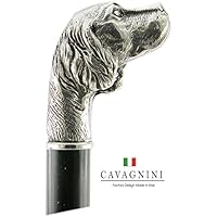 Bâton de marche,canne chien de chasse en bois étain couleur argent vintage noir ou canne Braun Cavagnini Italy