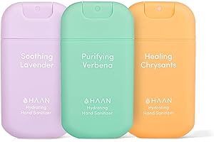 HAAN - Pack de 3 Gel Hidroalcohólico - Desinfectante de Manos Hidratante en Spray 30ml con Aloe Vera - Aromas Verbena, Healing Chrysants, Lavender