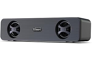 ELIMAVI PC Speakers, 2.0 Channel Computer Soundbar, Portable Speaker with USB Power Supply, 3.5-mm Audio Input, Plug and Play, Suitable for Monitors, Laptops, Games