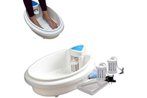 CHI-ENTERPRISE Hydrosana - Bain pour massage des pieds avec 3 bobines Blanc Bio - Bain électrolyse pour les pieds - Cuve pour les pieds - Massage des pieds