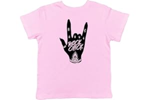 Shopagift Rock Chick Hand Sign Childrens Kids T-Shirt - Rock n Roll Band Retro Music Girls Gift