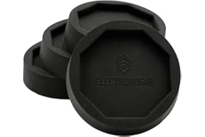 ELECTROHOGAR | Tapis Anti Vibration pour Machine à Laver et Sèche-Linge | 4 Pieds en Caoutchouc Antidérapant | Support Machine à Laver Compatible avec Bosch, Siemens, AEG, Electrolux etc | Noir