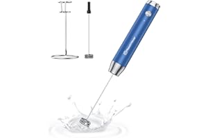 Maestri House Espumador de Leche, Recargable Espumador Leche Electrico con Agitador de Acero Inoxidable, Impermeable Mini Batidor Electrico para Café, matcha, Lattes, capuchino, LunaFro (Con Soporte)
