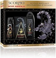 SCORPIO - Coffret 3 produits - Noir Absolu - Eau de toilette flacon 75ml , Gel Douche 250ml &  D&eacute;odorant atomiseur 150ml