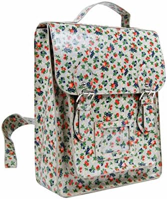 New Ladies Girls Designer Fashion Satchel Backpack School College Work Bag (Vintage Floral Taupe)