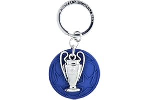 AM BALL COM AMBALLCOM, UEFA Champions League Replica Llavero - PVC 2D Réplica Trofeo Diseño Oficial Starball Fútbol, Negro , 100 x 7 x 27 mm