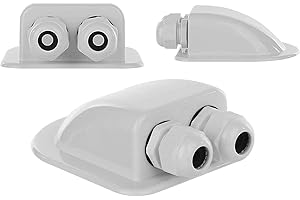 Plusenergy wccsolar Pasacable Pasamuro Conducto de Techo Pasaventanas 2 Blanco Cuádruple para Caravanas Caravana Barcos Cable Solar Pasaventanas Abs