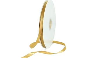 TONIFUL Satinband Gold 10mm, 91 Meters Dekoration Geschenkband Fein Schleifenband, Stoffband für Hochzeit, Taufe und Geburtstag Geschenke Der Valentinstag Verpackung von Geschenken