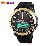 Easy Go Shopping Solaruhr-Art- und Weiseelektronische doppelte Anzeige Wasserdichte im Freiensport-Männer Studenten Quarz Uhr (Color : 5)