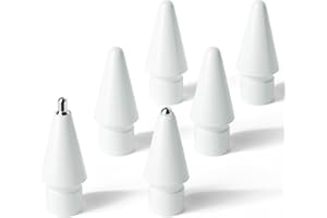 Hastraith Upgraded Replacement Tips for Apple Pencil 1/2/Pro/USB-C, Mix Metal Tips for Apple Pencil Compatible Nibs with all generation (6 Pack)