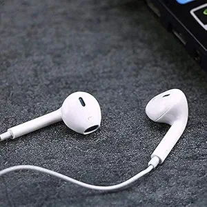 Vismay 3.5 MM Earphone Compatible with Oppo Smartphones | 3.5 MM Jack Wired-in-Ear Headphone (White-O1AA)