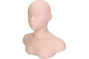 LUQEEG Głowa manekina do masażu z ramionami, zintegrowane punkty akupunktury, materiał premium, do treningu urody, ćwiczeń akupunktury