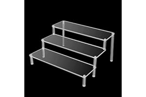 MEIYIFAN 3-poziomowy akrylowy stojak do prezentacji figurek, lakier do paznokci, lalka, kosmetyki (29,5 x 19 x 14,8 cm)