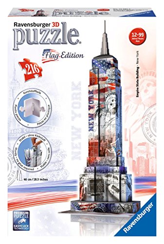 Ravensburger Empire State Building – 3D Puzzle – monuments 12583 Flag Edition (216 Pieces)