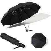 Rseuphiee Folding Umbrella, Windproof | Auto Open and Close, Compact - Portable - Travel Umbrella for Men and Women (Black)