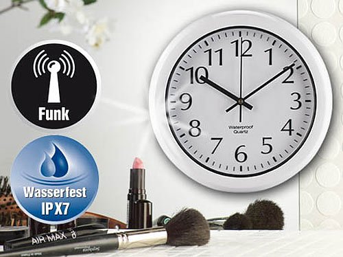 St. Leonhard Wasserdichte Funk-Wanduhr im Hochglanz-Gehäuse - 2