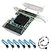Price comparison product image QNINE PCIe SATA Card 6 Port with Power Splitter Cable and 6 SATA Cables, PCI Express to SATA Controller Expansion Card, 6 Gb/s SATA 3.0 PCI-e Card Non-Raid, Boot as System Disk, Support HDD or SSD