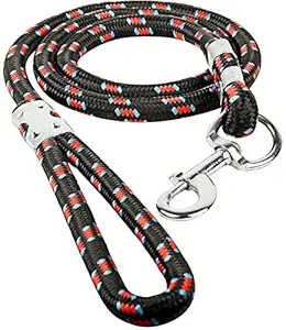 S.Blaze Nylon Rope Dog Leash | Dog Lead for Small & Medium Breed Dogs Under 30kg Color May Vary (Black)