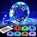 Produktbild LED Strip | infinitoo RGB LED Strip 5M LED Band Lichtband Streifen | Bunt LED Leiste Lichtleiste Bänder inkl. Fernbedienung, Farbwechsel, Selbstklebend Lichterkette Led