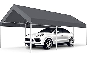 MasterCanopy 3 x 6 m verzinkter Stahl Garagenzelt Lagerzelt Gerätehaus Carport PE Dach, Grau
