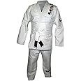 USI Universal Jiu Jitsu Gi Dress for Men, 411s Jiu Jitsu Gi BJJ Gi with Jacket, Pants, and Black Belt for Martial Arts Training Grappling gi Uniform (A1, White), White, A1