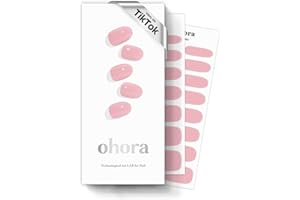 ohora Semi Cured Gel Nail Strips (N Cream Pink) - Pink, Solid, 30 Pcs for 2 Nail Cycles, UV Lamp Compatible, Salon-Quality, Long-Lasting & Easy to Apply, Includes 2 Prep Pads, Nail File & Stick