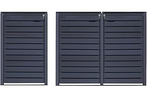 LUKADRIA Mülltonnenbox 240L Mülltonnenverkleidung Mülltonnecontainer Holz vorimprägniert in anthrazit mit Rückwand Mod.HH (3 Tonnen)