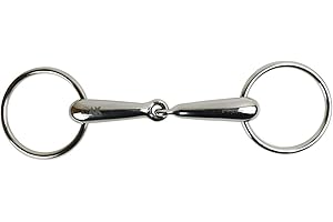 AK RIDING SPORTS LTD AK Loose Ring Single Jointed Snaffle Hollow Horse Riding Bit AKRS-2636 (5.50'', Silver)