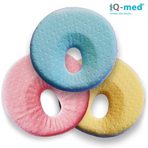Babykissen von iQ-med® | Baby-Kissen gegen Verformung und Plattkopf | aus viskoelastischem Schaum | passt auch im Kindersitz | Kinder-Kissen, Kopf-Kissen für Säugling, Memory-Schaum