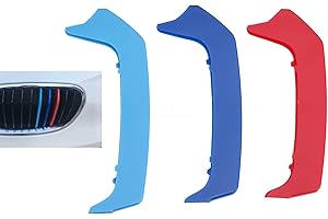 BizTech ® Inserti per griglia sportiva clip-on compatibili con BMW Serie 1 E87 F20 F21 F40, strisce decorative per auto, tuning (Azzurro/Blu/Rosso, F20 F21 2012-2014 11-Travi)