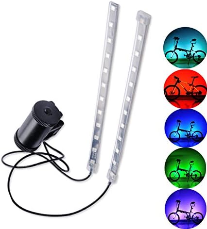 Landcrossers Bike Wheel Lights - Bicycle Colorful LED Flashing Tail Back Rear Lights Stripe 8 Modes Warning Lamp