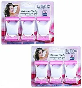 Dellin Womens Hair Removal Max Bikini Safety Shaving Razor For Girls - 12 Pcs (Pack Of 2)