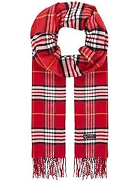 Ornella Venturi Firenze, señoras bufanda, viscosa cachemira, roja a cuadros, SC1130D