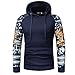 Produktbild Herren Kapuzenpullover Camouflage Btruely Warme Dicken Mantel Männer Mit Kapuze Winterpullover Winter Langarm Sweatshirt Herren Gedruckt Bluse (XXL, Marine)