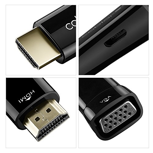 HDMI auf VGA, Cablor Vergoldet 1080P HDMI zu VGA Konverter Adapter mit Micro USB Power Kabel für Apple TV, Sony Computer, Macbook Pro, Raspberry Pi, Chromebook,Roku streaming media player usw. - 8