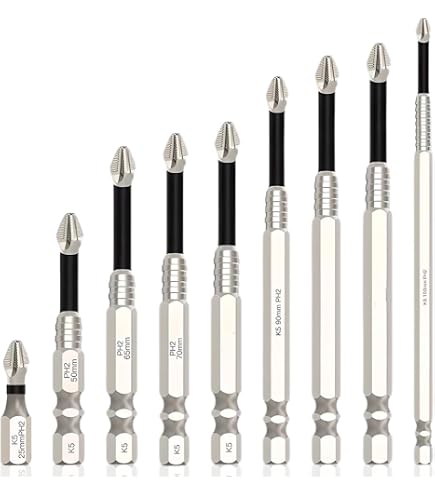 Strom Bit Set 10-teilig – Pozi-S2 Bits 50 Mm Mit Titanbeschichtung
