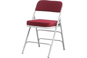 KAIHAOWIN Ultra Spesso Sedia Pieghevol Imbottit, Sedie Pieghevoli da Interno, Interni Comode Sedie Pieghevole in Metallo con Cuscino Morbido per il Soggiorno, la Sala da Pranzo e L'ufficio ROSSO