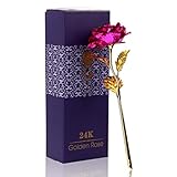 Shree creation 24K Gold Foil Artificial Forever Rose, 10.43x3.94x3.15-inch (Pink)