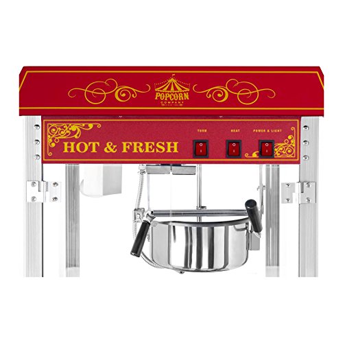 Royal Catering – RCPW-16.3 – Popcornmaschine mit Wagen – US Design – rot - 4