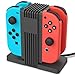 Produktbild Fosmon 4 in 1 Ladestation[Kompatibel mit Nintendo Switch Joy Con & Switch JoyCon NES(Online)Controller][LED Ladeanzeige][1m Typ-A Ladekabel]Aufladehalterung/Docking Station/Ladegerät/Charger/Netzteil