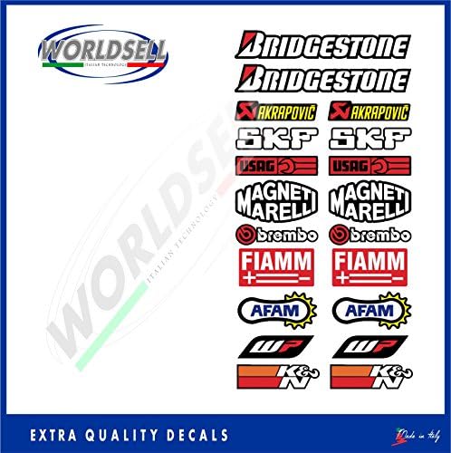 Stickers technical sponsors motorcycle sentence 1 (20 logos) Super Ducati Honda Suzuki Yamaha gp