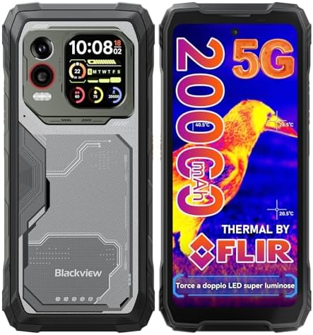 Blackview Xplore 1 Pro 5G Rugged Smartphone Termografia, 20000mAh/55W, 36(12+24)GB+256GB/2TB TF, Dimensity 7050 Android 15 Telefono Indistruttibile, 6.78" 120Hz 2.4K, 64MP+50MP, IP68/IP69K/OTG/NFC/GPS