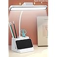 SaleOn Plastic Dual Use Lamp - Wall Light and Desk Lamp, USB Rechargeable LED Desk Lamp with Detachable Head, Portable LED Lamp for Reading with Magnetic Head, 3 Color Mode Lamp with Pen Holder, White