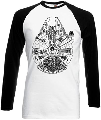 New Star Wars Inspired Retro Baseball Long Sleeve T Shirt Millenium Falcon