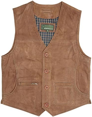 Rico: All Leather Waistcoat Tan, Tan, XL