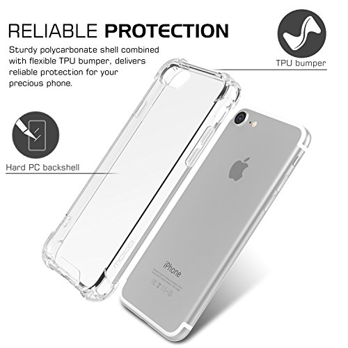 MoKo Funda para iPhone 8 7 - Avanzado Choque-absorbente Rasgu o-resistente cubierta con Transparente Duro PC Placa Trasera y Flexible TPU Parachoques de Gel para Apple iPhone 8 7 Cristal Claro reviews MoKo Funda para iPhone 8 7 - Avanzado Choque-absorbente Rasgu o-resistente cubierta con Transparente Duro PC Placa Trasera y Flexible TPU Parachoques de Gel para Apple iPhone 8 7 Cristal Claro
