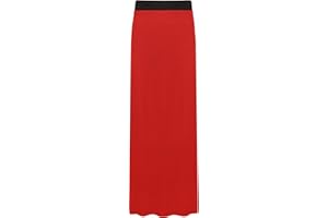 WearAll Ladies Long Maxi Skirt Womens Elasticated Stretch Full Length Plus Size 12-26