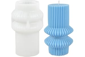 Bncxdc moule a bougie, moule pour bougie, faites vos propres bougies Débutant, moule en silicone bricolage pour faire des bougies en cire, des savons, des travaux manuels, 7,7 x 7,5 x 12,2 cm